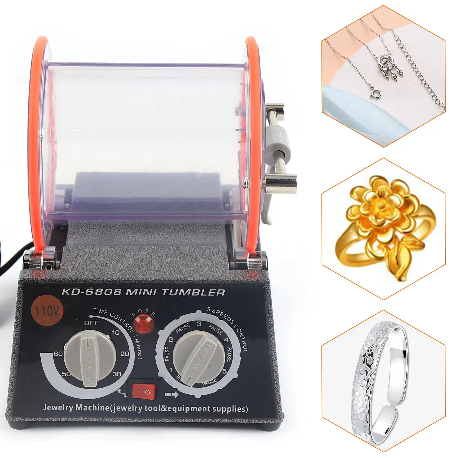 3Kg 5Kg Rotary Tumbler Surface Polisher Jewelry Drum Polishing