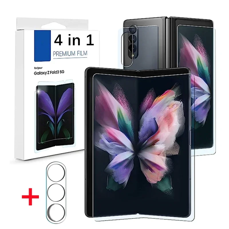 

Гидрогелевая пленка для Samsung Galaxy Z Fold 5 4 3, защита для переднего и заднего экрана, закаленное стекло, пленка для объектива камеры ZFold5 Fold4 Fold3