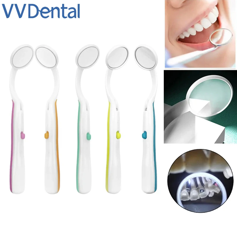 

VVDental Dental Mirror With Led Light Dentist Oral Super Bright Anti-fog Mouth Mirror Inspect Instrument Checking Mirror Tooth C