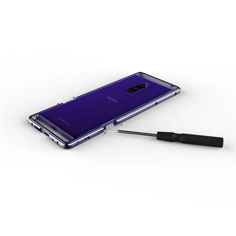 Aurora Dual Color Border Aluminum Metal Bumper For Sony Xperia 1 XZ4 1 10 II Lock Screw Cover Case Carmera+Frame Protector