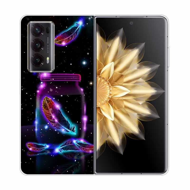 Transparent Cartoon Cat Hard Case Cover - Honor Magic V2