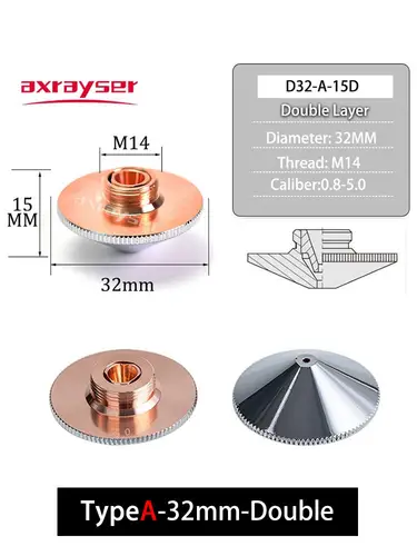 All Types Laser Nozzles Fiber Cutting Machine Double/Single Dia.28/D32mm for Raytools Precitec WSX HSG Bodor HANS Laser Head - Image 17