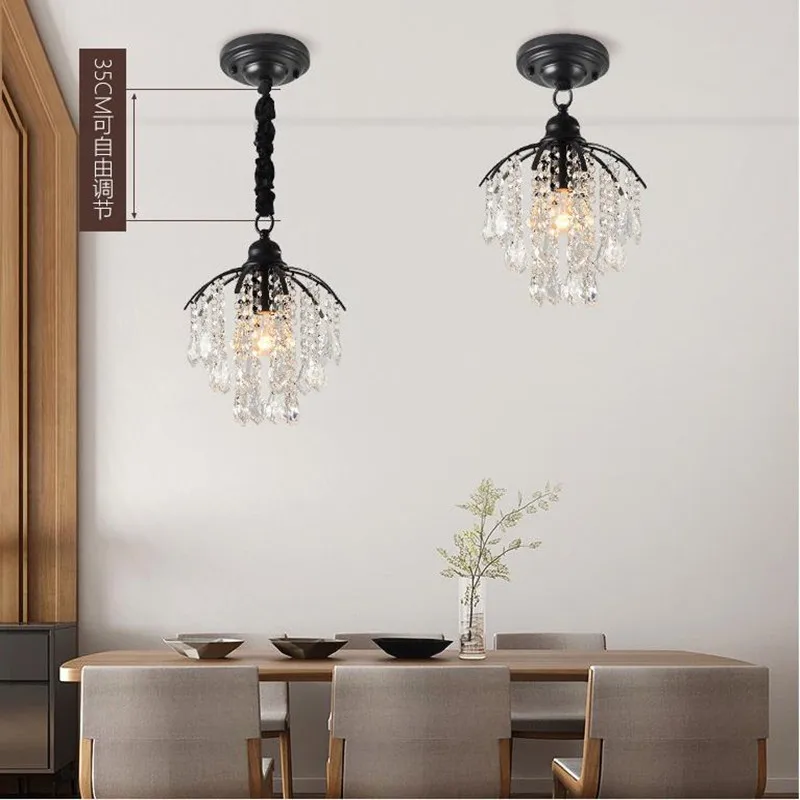 American crystal chandelier, corridor, wardrobe, balcony, restaurant, study, E27 creative chandelier