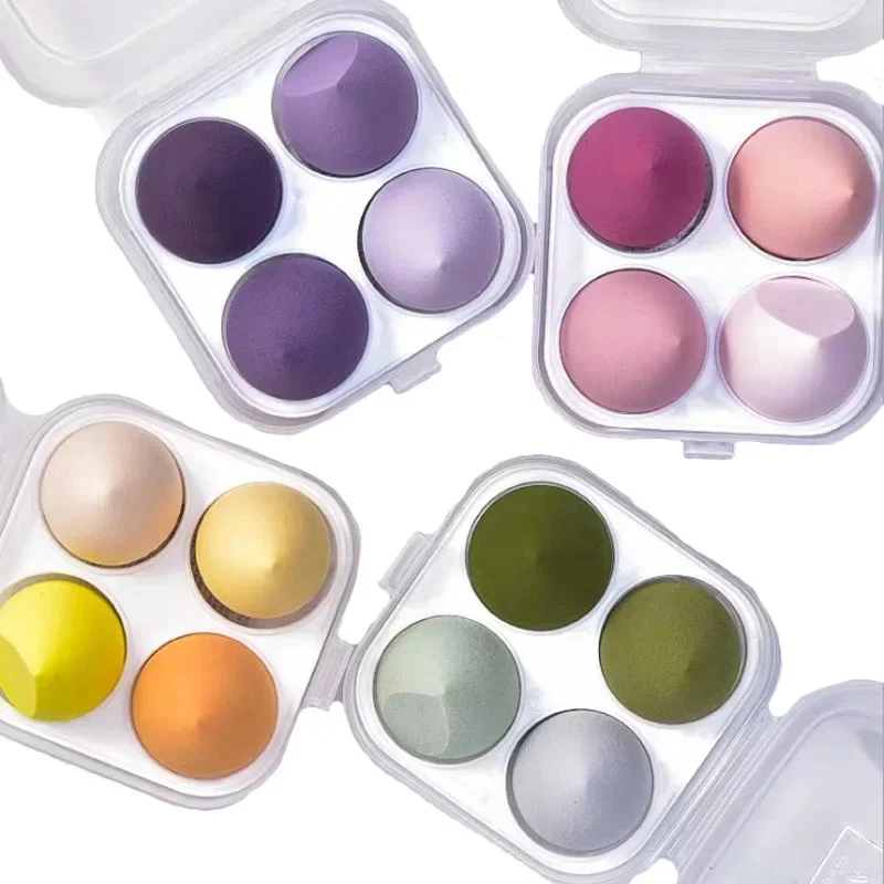 4Pcs Colorful Make Up Blender Sponge Set Soft Natural Cosmetic Puff Beveled Makeup Sponges Foundation Powder Sponge Beauty Tools - Image 3