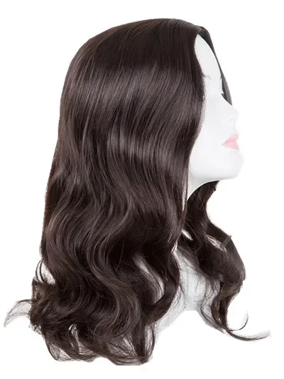 

Carnival Wig Synthetic Heat Resistant Medium Dark Brown Middle Part Line Curly Hair Costume Cosplay Halloween Hairpiece