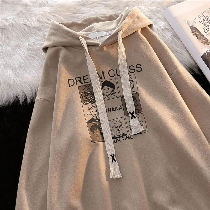 Women Men Hoodies Cute Sweatshirts Long Sleeve 2023 Harajuku Fresh Oversized Hoodies For Teen Female Thin And Thick Loose Kawaii