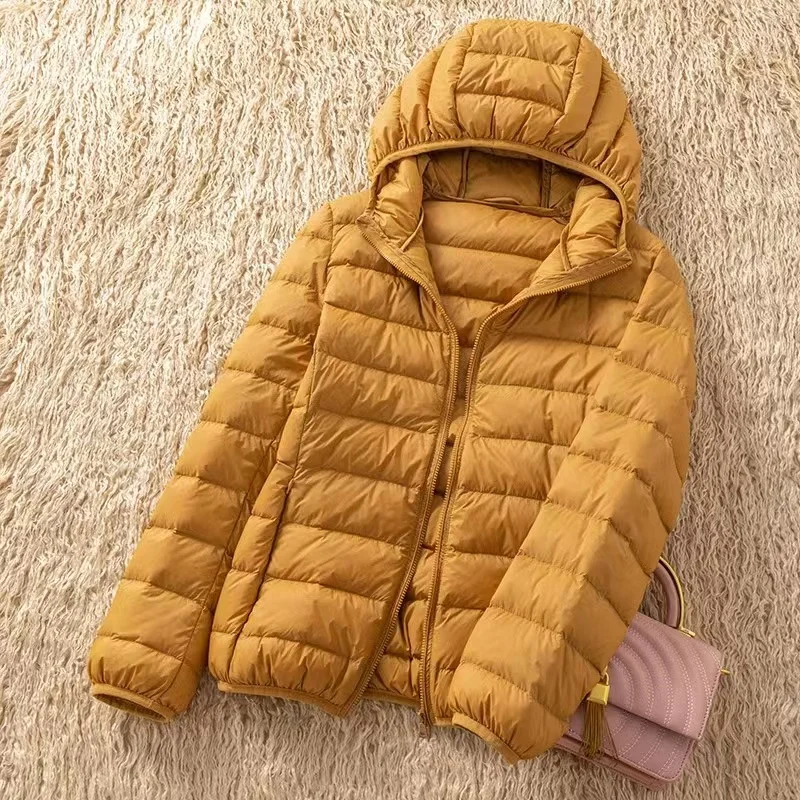 

Women 90% White Duck Down Jacket 2023 New Portable Double sided Hooded Down Coat Ultralight women Winter Coat Warm Down Parkas