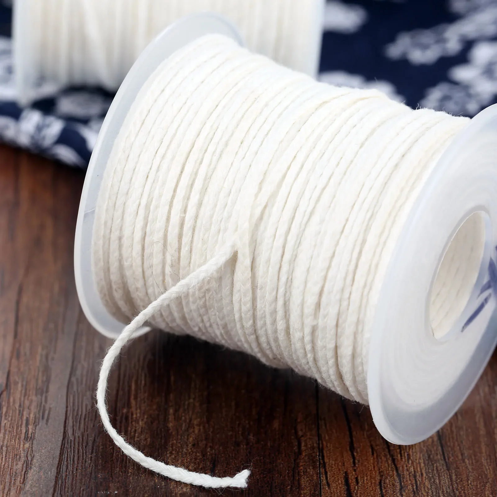1 Spool of Unwaxed Cotton Square Braid Candle Wicks Candle Wax Core 61m X 2mm for Making Craft DIY Candles Wicks Supplies