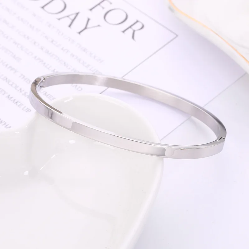 DOREMI Custom Letter Name Jewelry Bracelet Bangle Gift You Can Do It Dark Engrave Bangle 4mm Bangle Engrave Letters Bangle