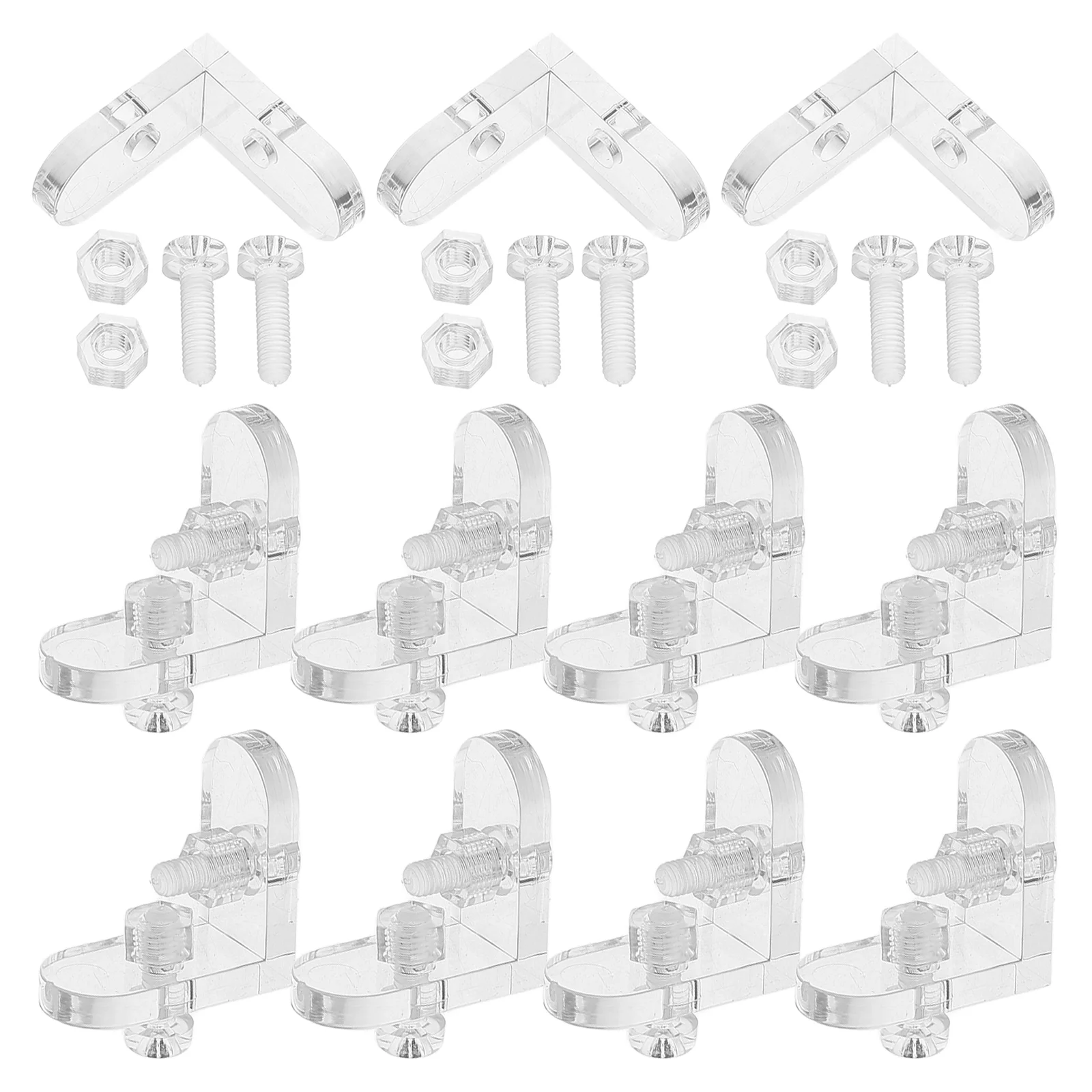 20 Pcs Corner Shelf Bracket Acrylic Box Small Brackets Fixed Buckle for Case Angle