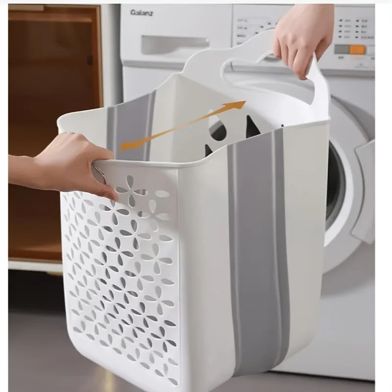 Modern Foldable Wall-Mounted Laundry Basket & Storage Organizer