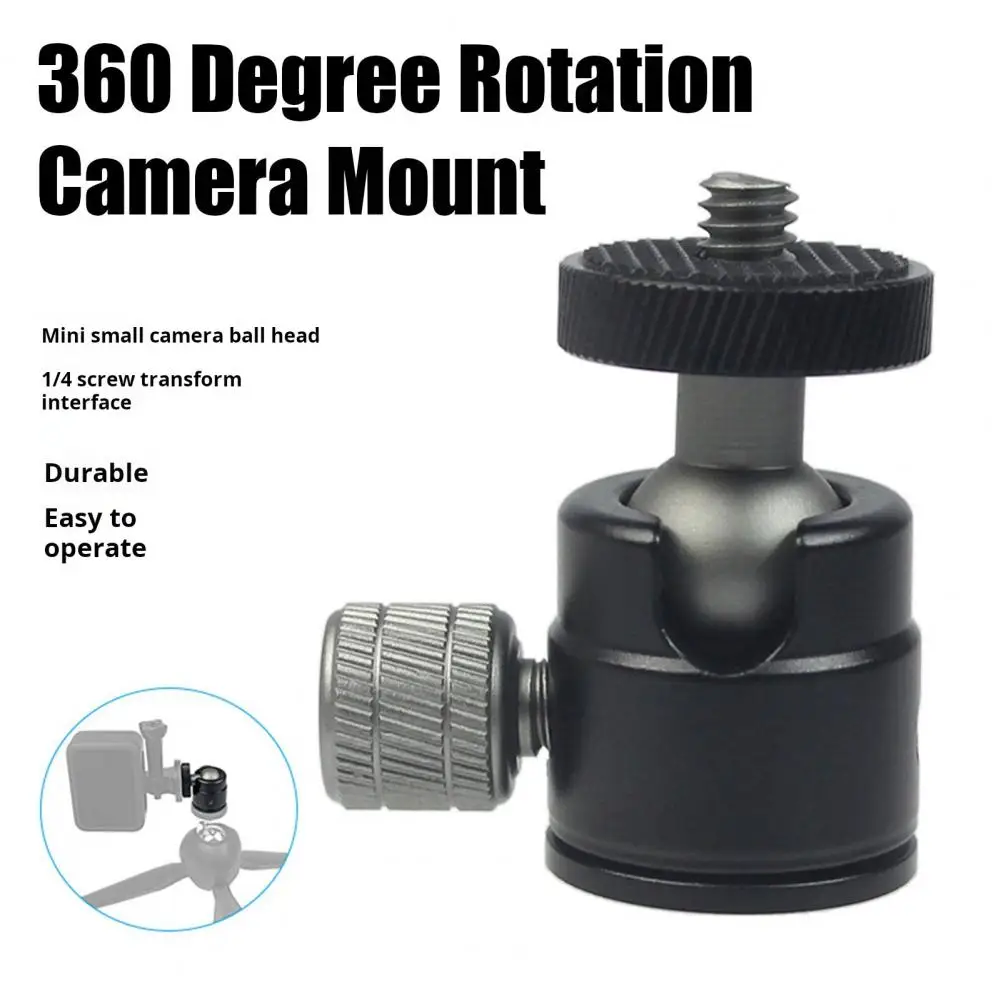 Mini Ball Head 360&deg; Rotatable Aluminum Alloy 1/4 Screw For GoPro For Osmo LED Video Light Phone DSLR Camera Monopod Tripod Head tripod ball head