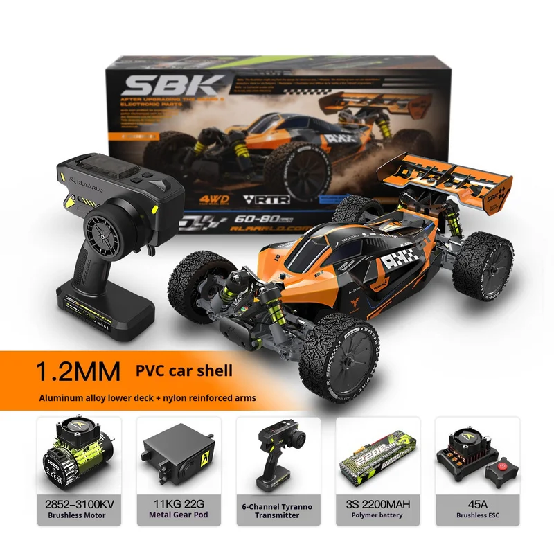 Rlaarlo SBK10 스톰 레이더 1/10 스케일 RC 레이싱 버기 브러시리스 4WD 2.4GHz 무선 7075 합금 오프로드 RTR 고속 60-80 Km/H
