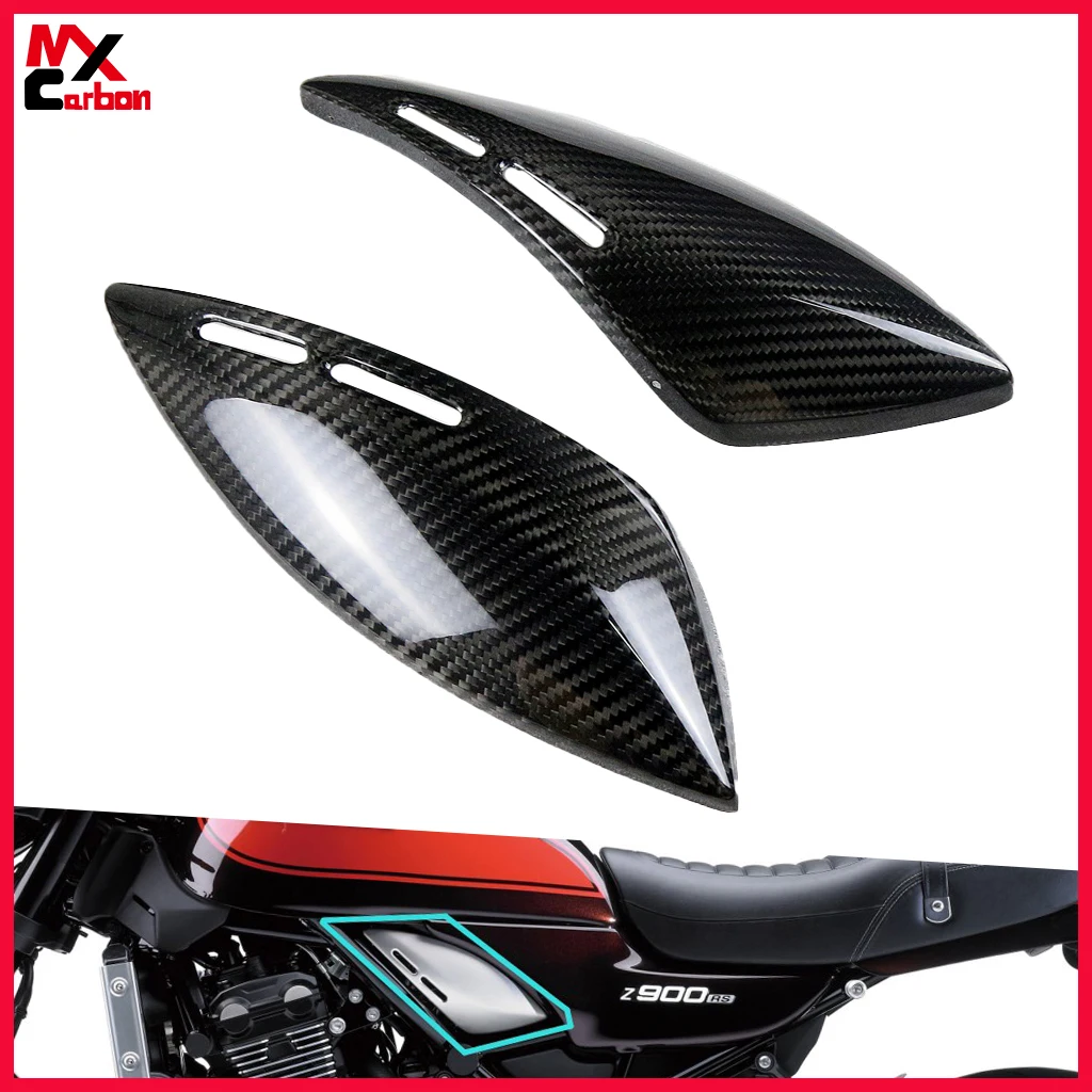 

Motorcycle Tank Side Panels Covers Carbon Fiber Accessories For Kawasaki Z900 RS Z900RS 2018 2019 2020 2021 2022 2023