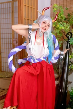 Yamato Cosplay Costume - One Piece Kimono, Skirt, and Wig