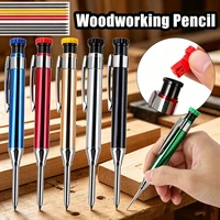 2.8mm Metal Solid Carpenter Mechanical Pencil Set with Sharpener Lead Core Deep Hole Construction Marking Scriber Tool Supply 2