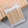 100/300 Pcs Disposable Ultra-small Cotton Swab Brush Lint Free Micro Wood Makeup Brushes Eyelash Extension Glue Removing Tools 1