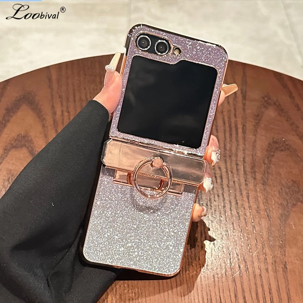 Glitter Gradient Diamond Plating Ring Holder Bling Shockproof Case