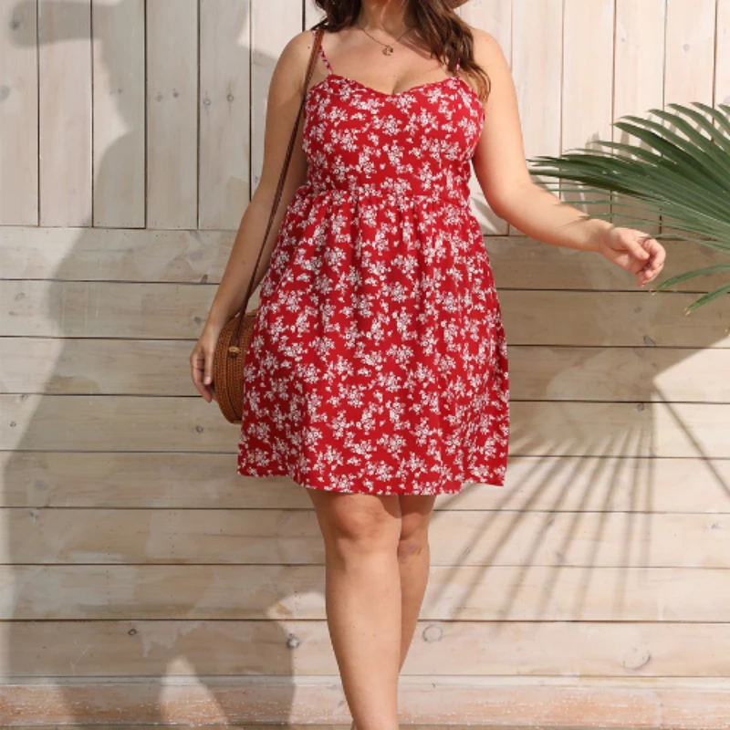 

Новинка 2022, летнее платье на бретельках с ярким цветочным принтом, женская сексуальная модная короткая юбка без рукавов на бретельках, летние платья