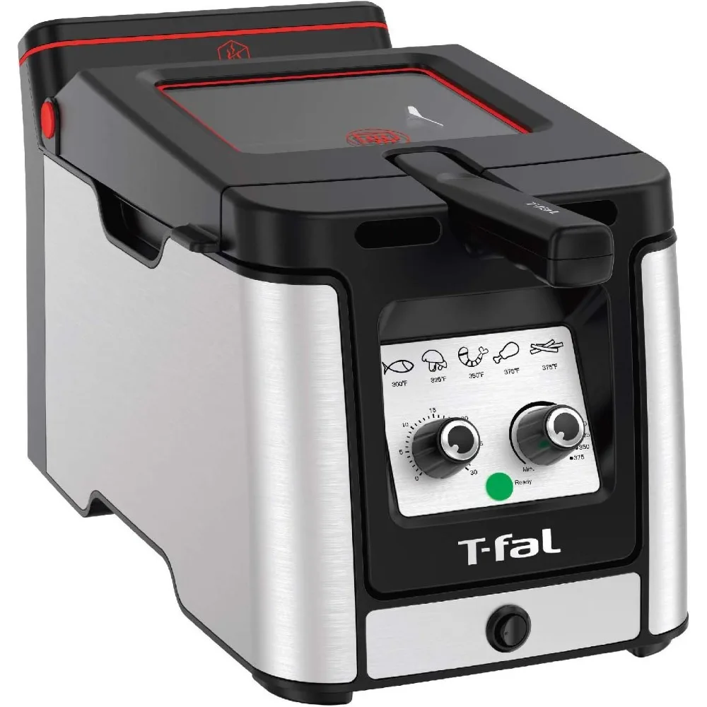 Deep Fryer with Basket, Electrics Stainless Steel 3.5 Liter Oil Capacity, 2.6 Pound Food Capacity 1800 Watts Easy Clean