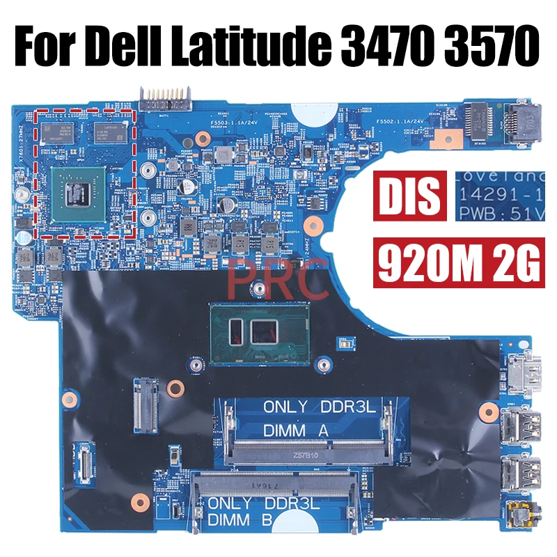 Placa-mãe Portátil para Dell Latitude Notebook Mainboard 3470 3570 142911 I36100u I5-6200u 920m 2g 0p5m6k 0ykp8m - Imagem 4