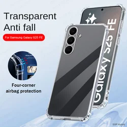 Crystal Clear Shockproof Silicone Phone Case - Soft Back Cover Bumper - Samsung S25 FE (Transparent)