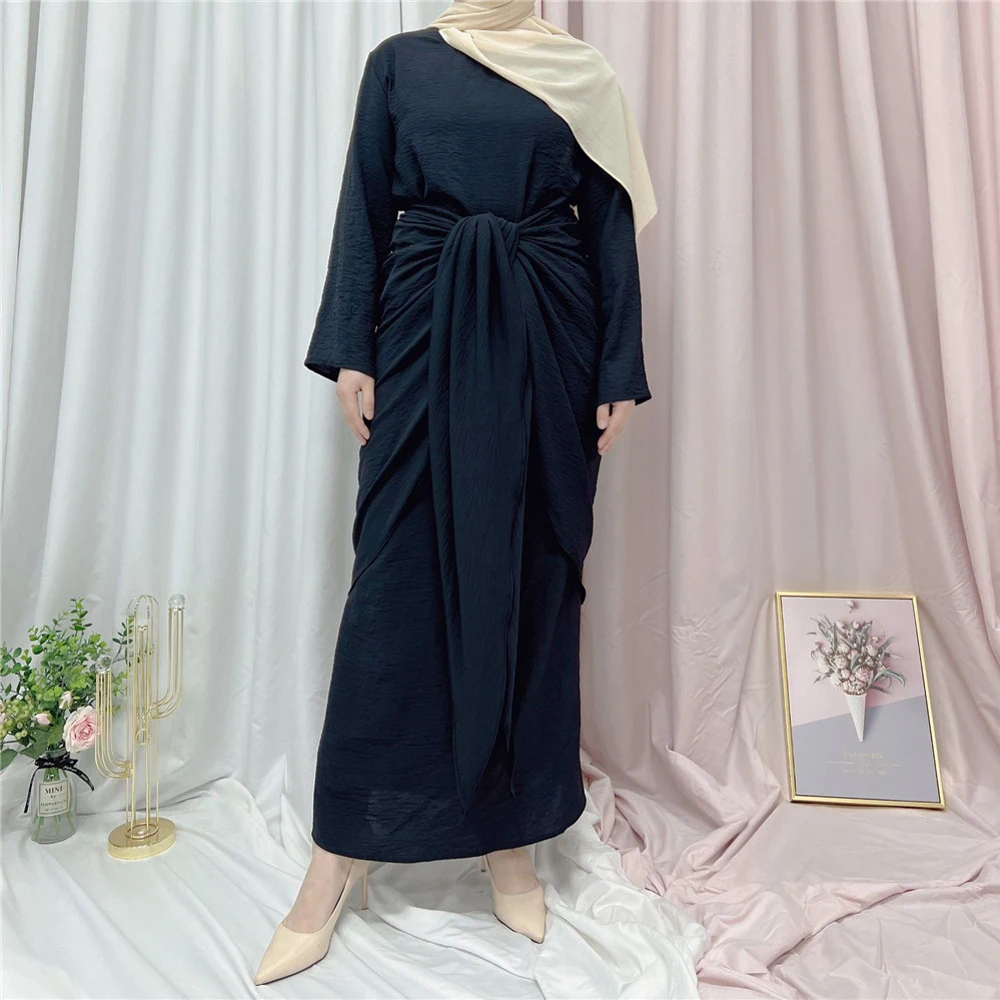 

Satin Muslim Women Abaya Ramadan Modest Long Sleeve Maxi Dress Turkey Dubai Islam Arab Tunic Party Jalabiya Gowns Robe Vestidos