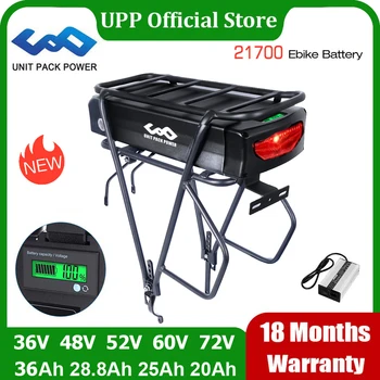 Batteria Originale per E-Bike 36V 48V 52V 72V 60V, Pacco Batterie al Litio 21700 per Portapacchi Posteriore, per 250W 350W 500W 750W 1000W 1500W 2000W 3000W