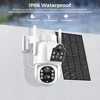 Solar IP Camera WiFi Outdoor Dual Lens PTZ Security Camera 4MP HD Built in Battery Solar Panel Wireless Camera PIR Alarm iCsee 3