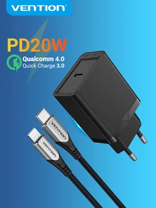 Vention PD 20 Вт USB зарядное устройство Quick Charge 4,0 3,0 USB Type C быстрое зарядное устройство для iPhone 13 12 Xs Xiaomi Phone QC4.0 QC3.0 PD зарядное устройство
