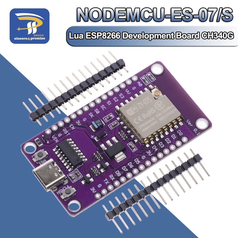 Type-c USB Nodemcu Lua ESP8266 Development Board Serial Wireless WiFi CH340  ESP-07/07S Module For Arduino - AliExpress