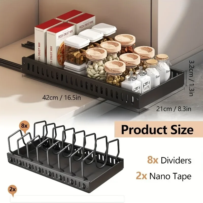 ZEXEF Kitchen Pull-out Dish Storage Rack Household Cabinet Punch-free Dish Multifunctional Drying Racks Drain Rack