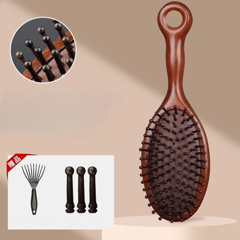 Description Picture 6 of itemNatural Sandalwood Comb Scalp Massage Relax Airbag Brush Head Blood Circulation Smooth Hair Anti Static Wooden Massage