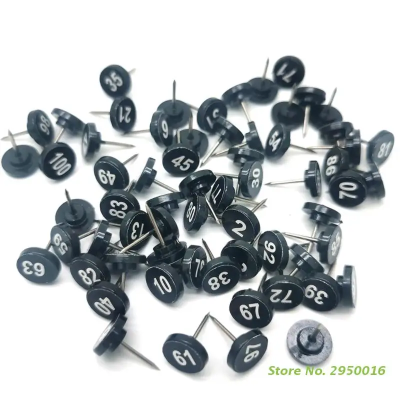 Push Pins Round Numbered Pushpins Map Pins 100Pcs For Office School Bulletin Boards Photo Wall