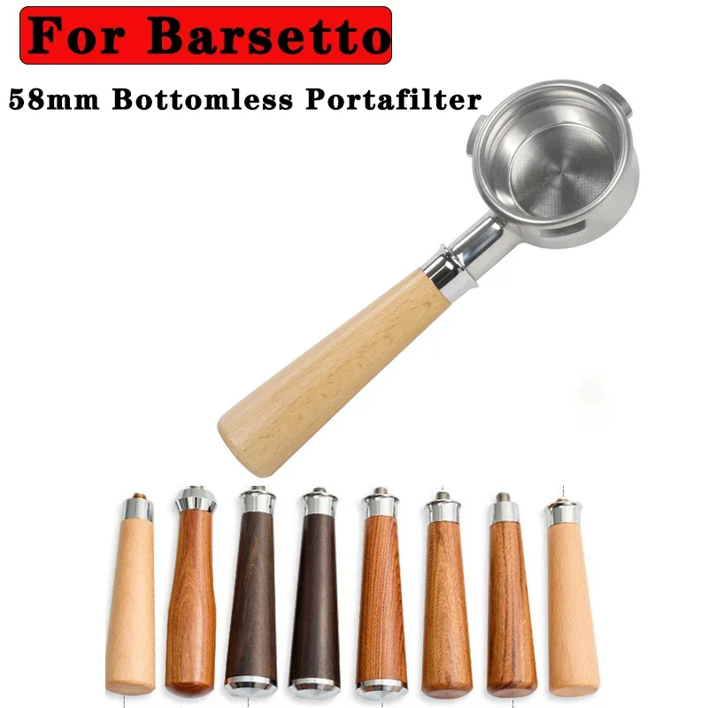 

58mm Stainless Steel 3-ear Portafilter for Barsetto Coffee Machine Modified Handle Espresso Bottomless Handle Filter Coffee Tool