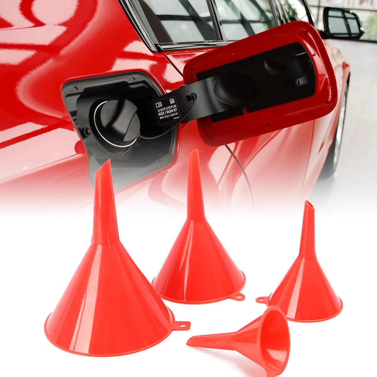 

4Pcs Practical For Filling Bottles Wide Mouth Powder Essentail Oil Home PP Dishwasher Safe Liquid Transfer Kitchen Funnel