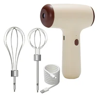 Electric Cordless Hand Whisk，5 Speed Handheld Mixer，Two Whisk Mount Baking Mixer，Wireless & Rechargeable Mixer 1