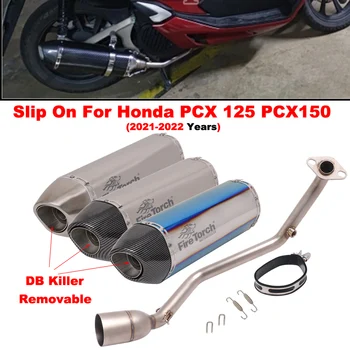 For Honda PCX125 PCX150 PCX125 150 2021 - 2022 Motorcycle Exhaust Tube Muffler Full System Front Link Pipe Escape Moto DB Killer