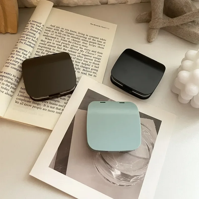 여성용 블랙 콘택트 렌즈 보관함, 우아한 렌즈 용기, 고급 콘택트 렌즈 케이스, 휴대용 여행 세트, 블랙