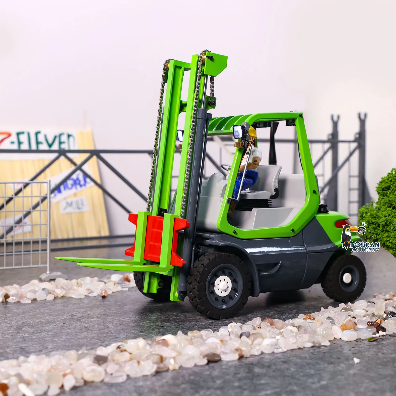 1/14 RTR Mini RC Hydraulic Forklift Metal Wheeled Transfer Car DIY Painted Finished Folk Lift Truck Cars Vehicle Model Boys Toys 2