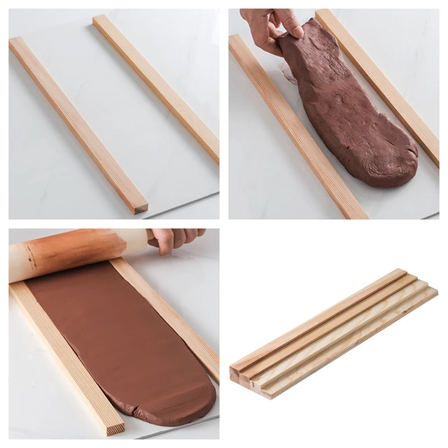 1PCS Pottery Tools Wooden Hand Pressure Roller Sculpture Wood Grain Pattern  Relief Stick Mud Roller Clay Polymer Mold - AliExpress