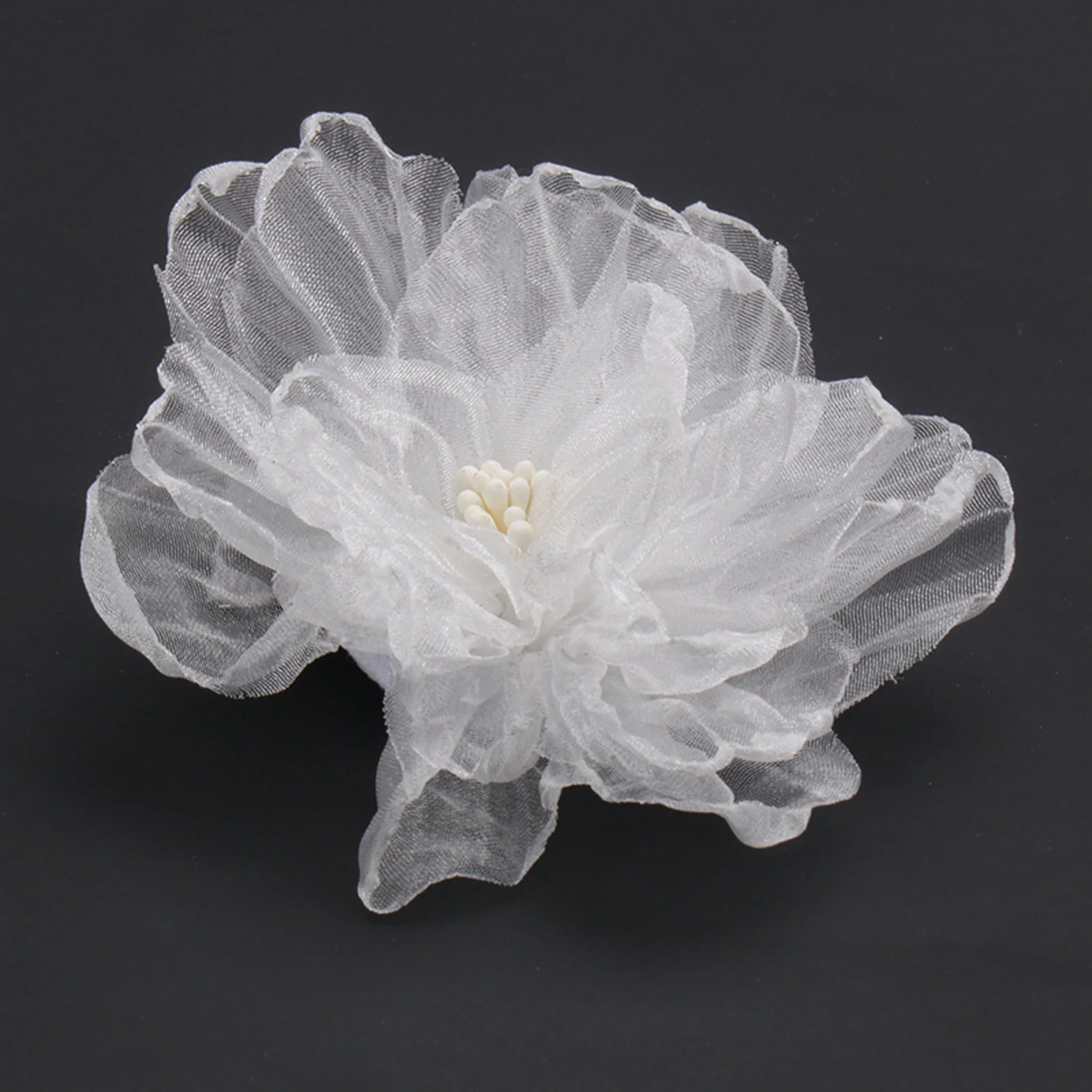 White Floral Hair Clip Wedding Hair Accessories For Women Pearl Fabrics Hairpin Barrettes Bride Tiaras Prom Hair Jewelry Gifts - 2
