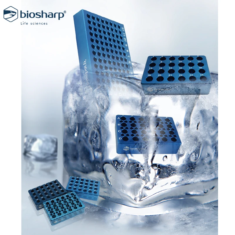 Biosharp Low Temperature Metal Ice Box Laboratory PCR Centrifuge Tube Rack Pre-cooled Metal Plate 0.2ml/1.5ml/2.0ml/ centrifuge tube