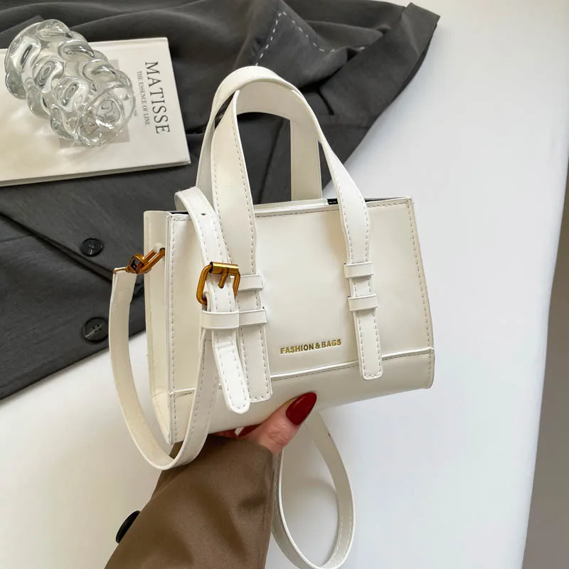 Rote Handtasche Marke Kleine Quadratische Tasche Für Frauen Einfarbig Pu Leder Schulter Umhängetasche Dame Schwarz Kaffee Sac EIN Haupt Tote – Detail 28