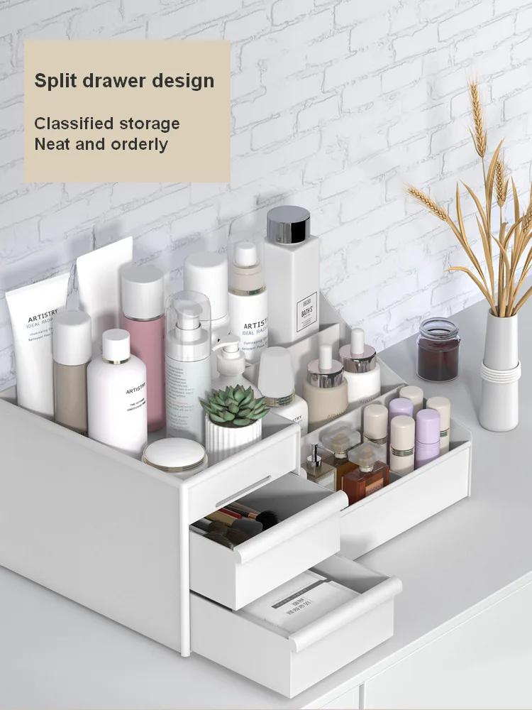 Makeup Organizer Makeup Storage Box Cosmetic Storage Box Storage Box Multifunctional Cosmetic Storage Box Vanity Bathroom Universal Compartment Storage Rack