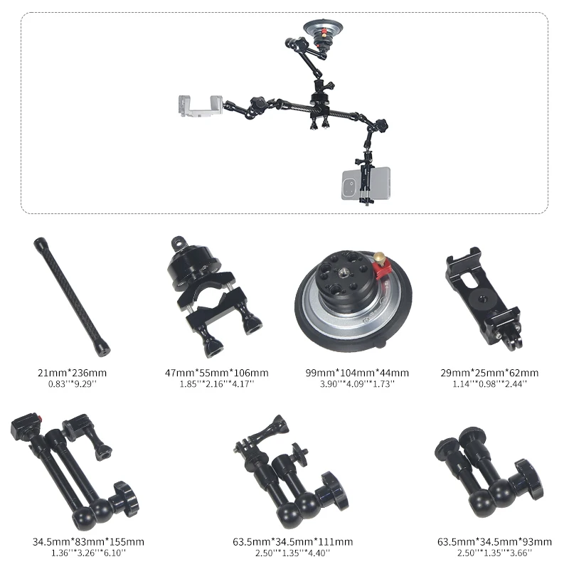 Quick Release Magic Arm Reibung Gelenk 11" Einstellbar Heavy Duty für SLR Monitor LED Studio Kamera Klemme Halter Halterung – Detail 10