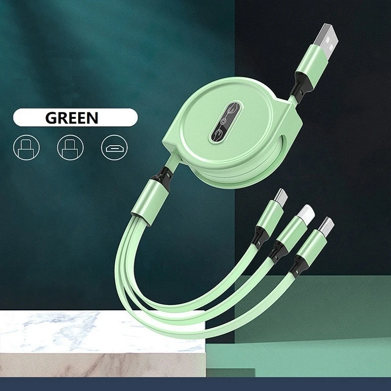 Universal Retractable 3-in-1 Fast Charging USB Cable