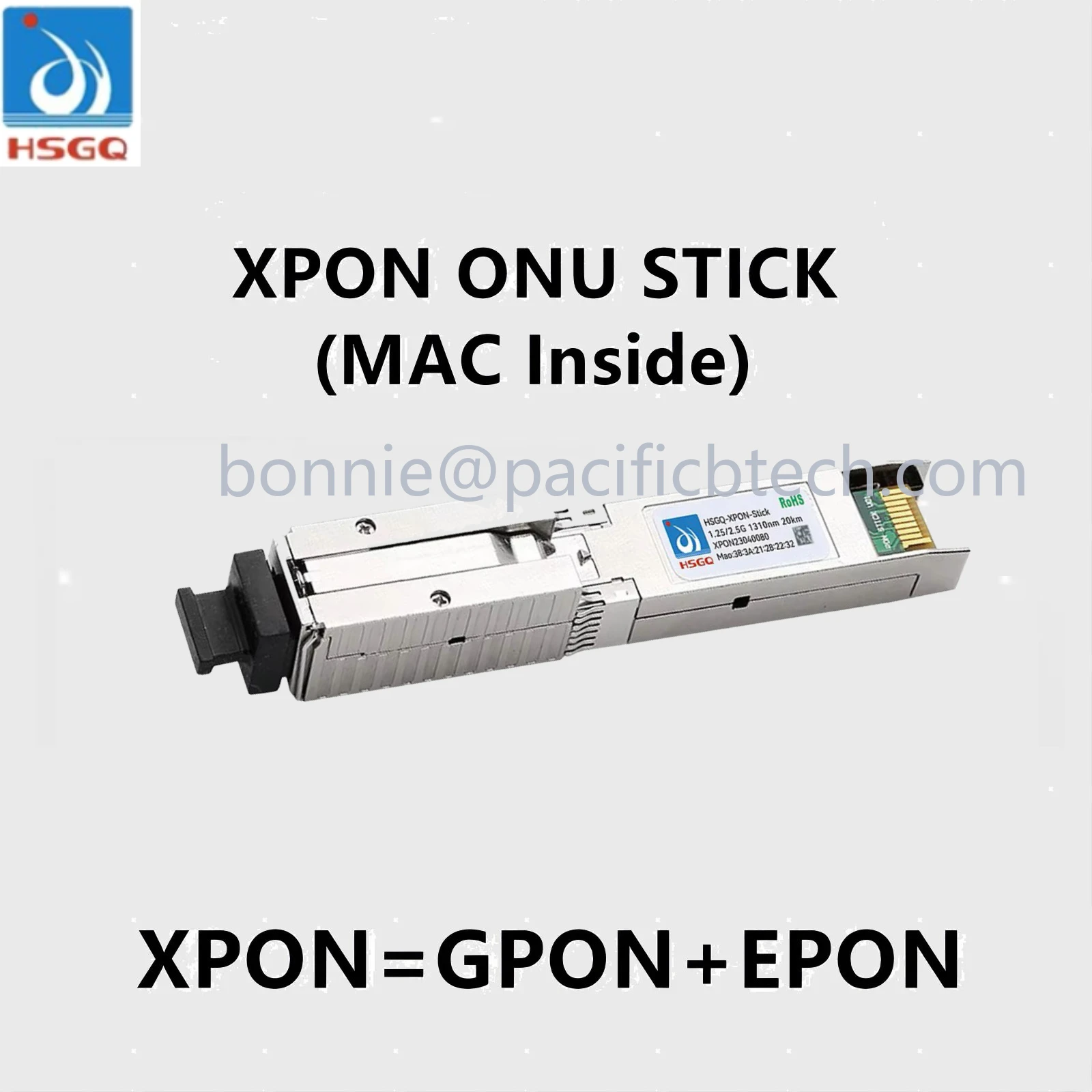 HSGQ XPON Stick SFP ONU Stick SFP XPON ONU STICK With MAC SC 1310nm ...