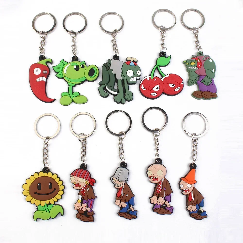 

Cute Doll Plant Vs. Zombies Pendant Anime Character Iron Bucket Zombie Sunflower Backpack Keychain Couple Pendants Birthday Gift
