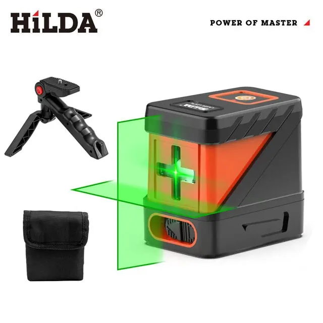 HILDA Self-Leveling Green Beam Laser Level - Compact Horizontal & Vertical Cross Line Tool